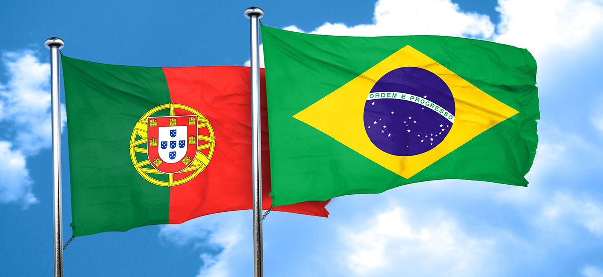 Portuguese and Brazilian flags.