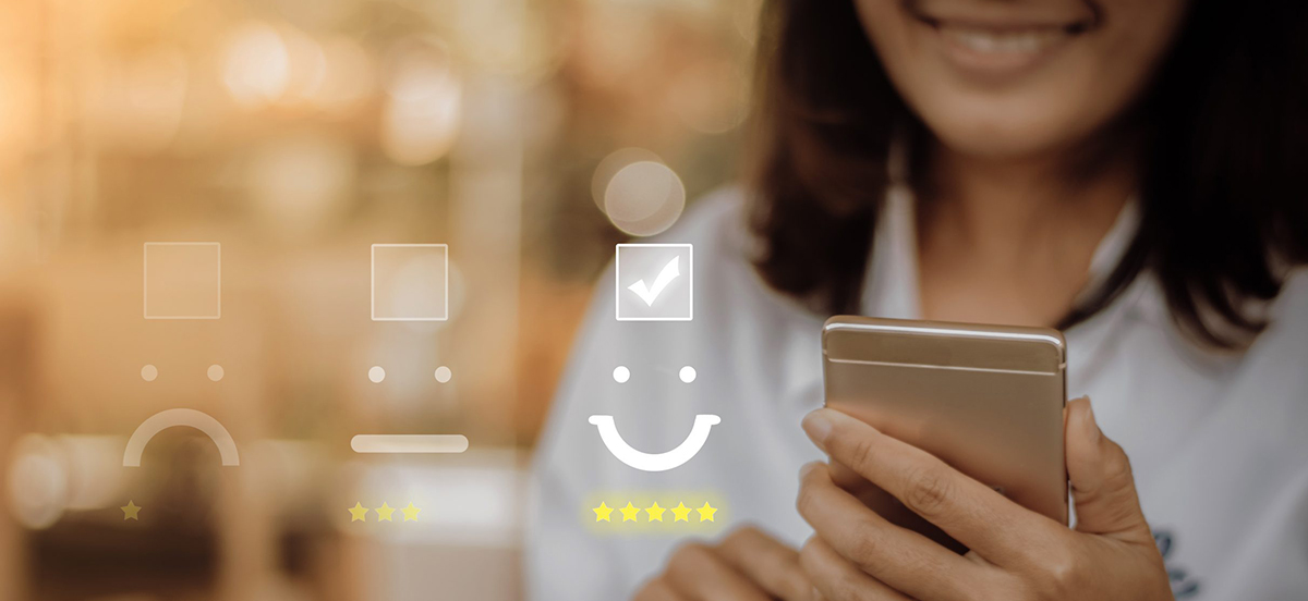 Woman shopping on her phone — it's about meeting customer expectations