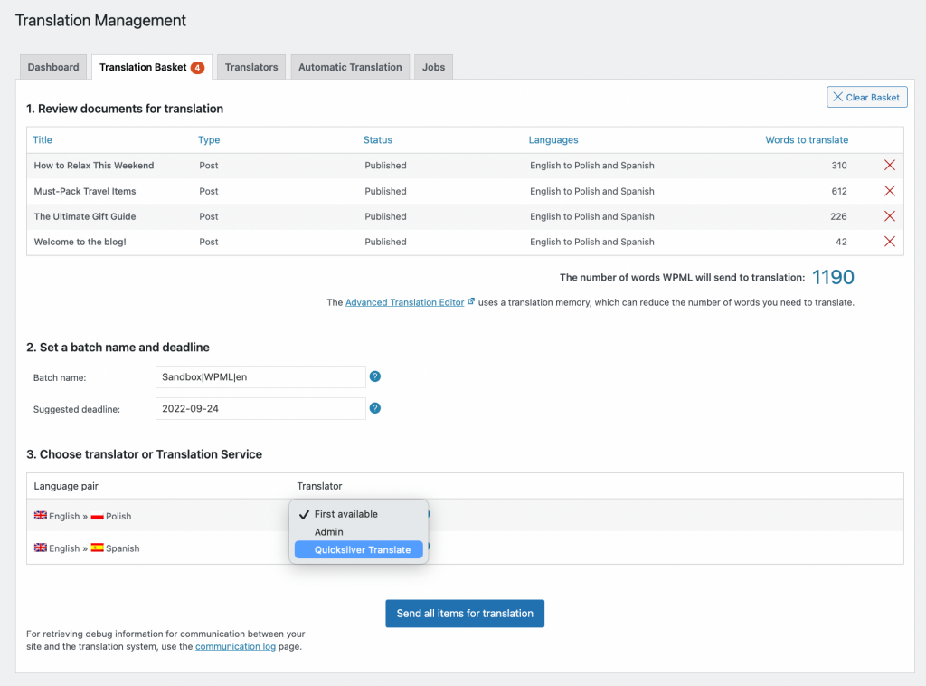 wpml quicksilver translation management choosing a translator 1